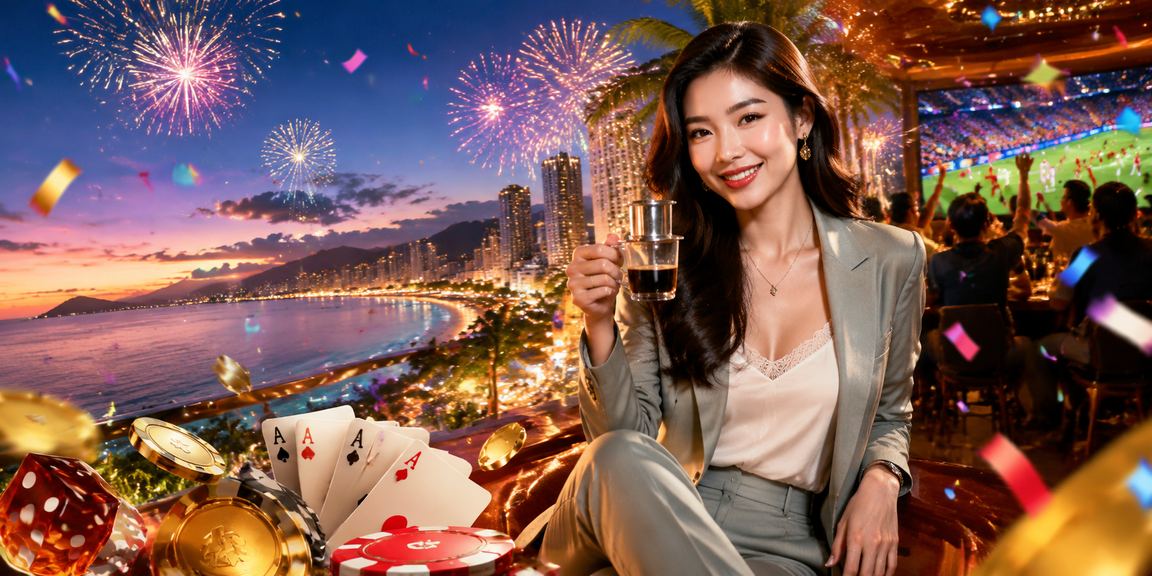 Người chơi tại Nha Trang thưởng thức cà phê và tham gia card game trực tuyến buổi tối