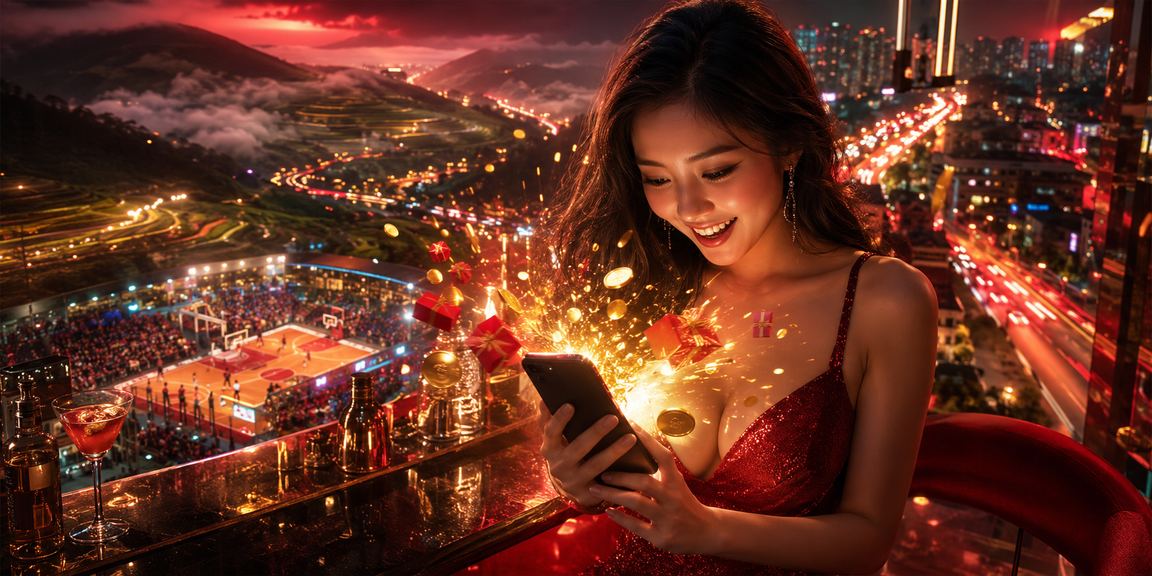 Người chơi cá cược bóng rổ dưới ánh đèn neon tại Sapa